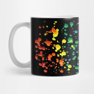 Rainbow Splatter Black Mug